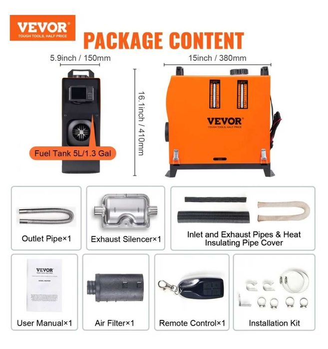 Webasto  auto 8 kw Sirocou Vevor 12V  incalzitor staționar + bluetooth