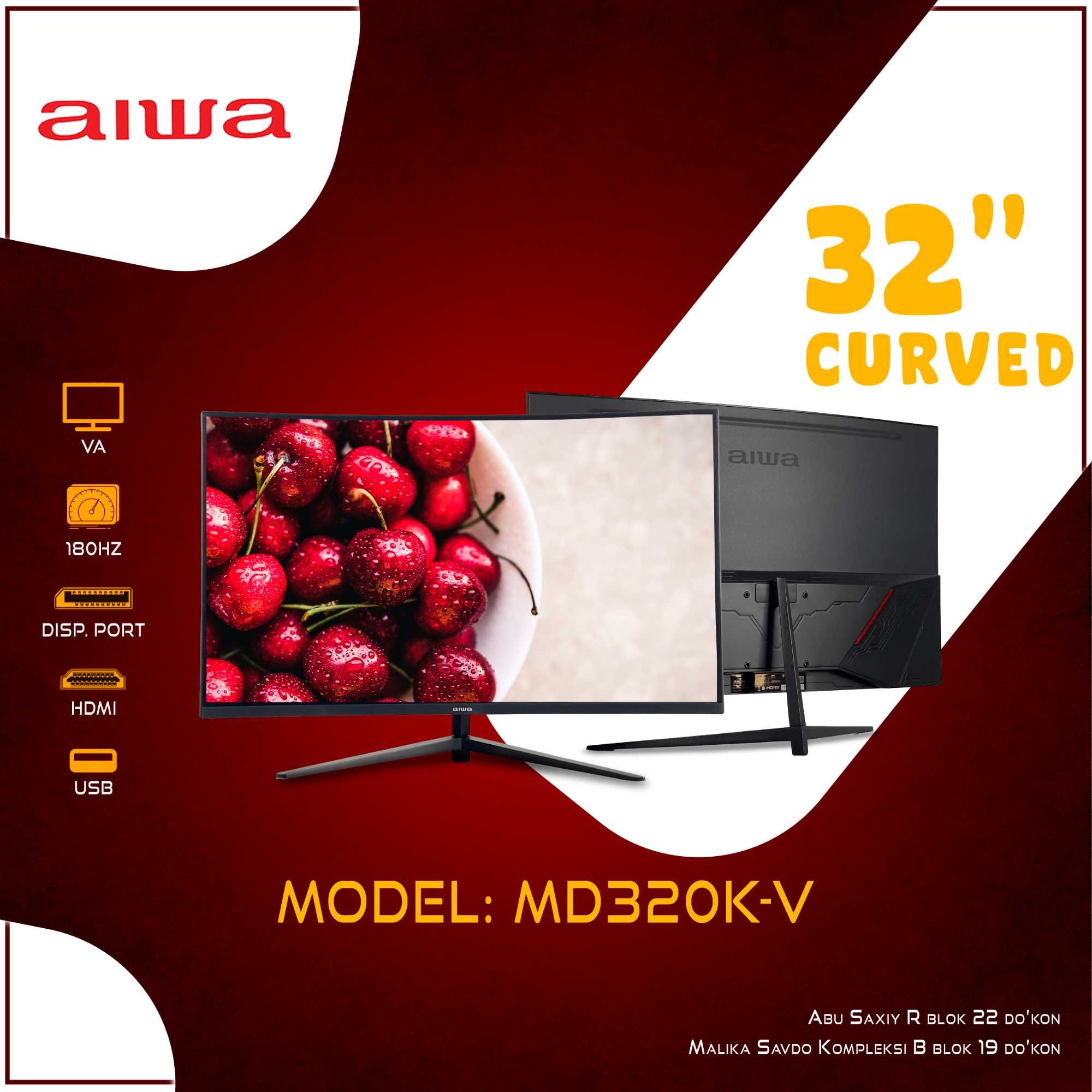 aiwa Monitorlari 24" 27" 32"diaganalli 100Hz-180Hz-240Hz Мониторы Aiwa