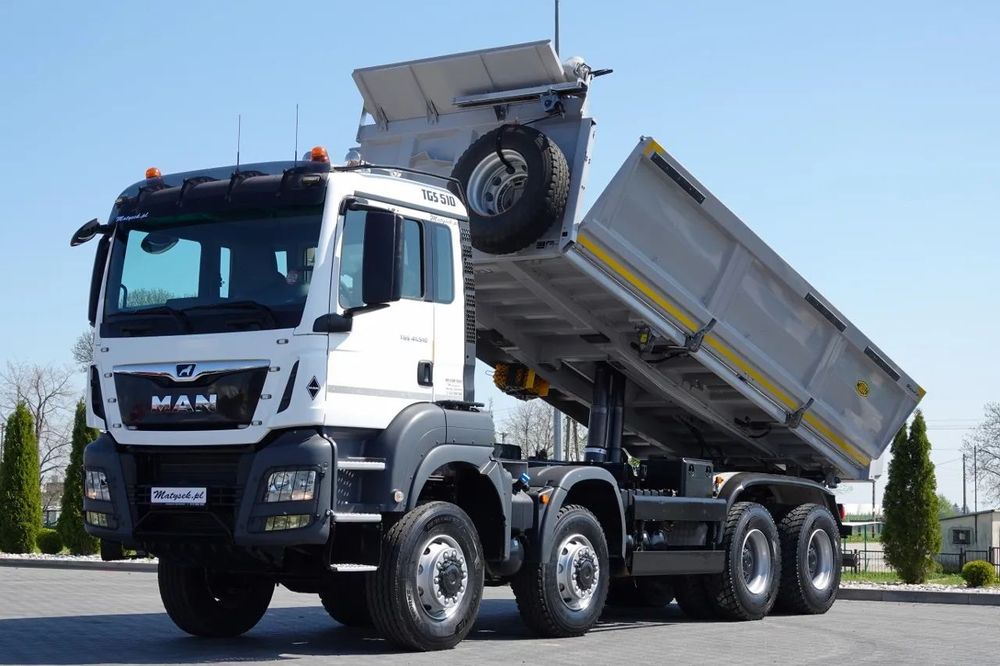 MAN TGS 41.510 / 8x6 / BASCULATOR / 3 LATURĂ / BORDMATIC / HYDROBRA / MEILLER KIPPER / ANVELOPE 100% / EURO 6 / 2020