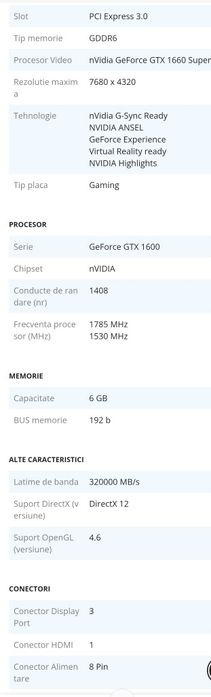 Placa video Inno3D GeForce® GTX 1660 Super TWIN X2, 6GB GDDR6, 192-bit