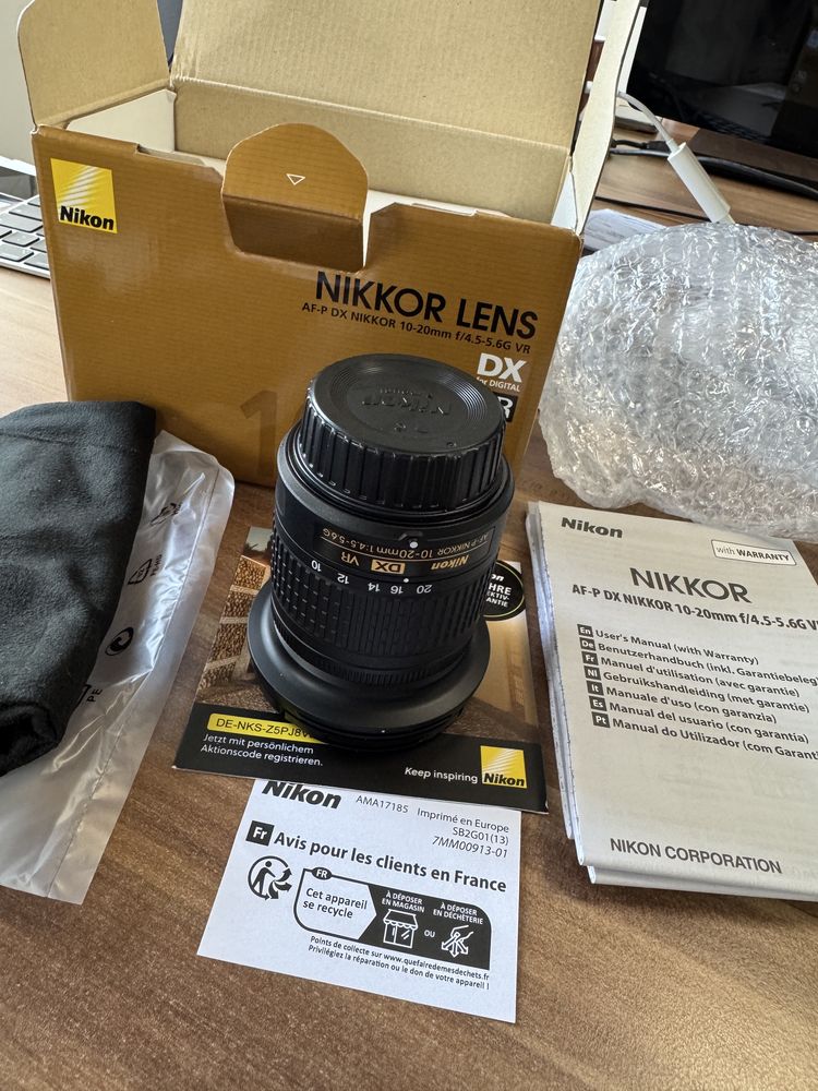 Nikon 10-20mm Obiectiv Foto DSLR f/4.5-5.6 AF-P G VR DX / Nou |