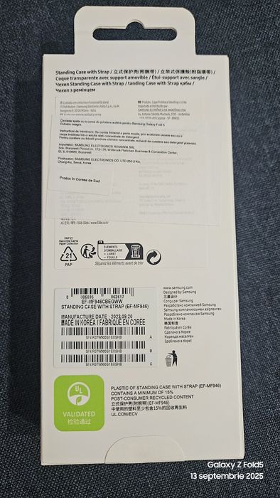 Husa de protectie Samsung Standing Case with Strap pentru Galaxy Fold5