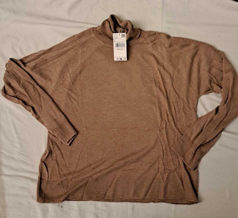 Pulover subtire Mango, culoarea camel, din cașmir si vâscoză