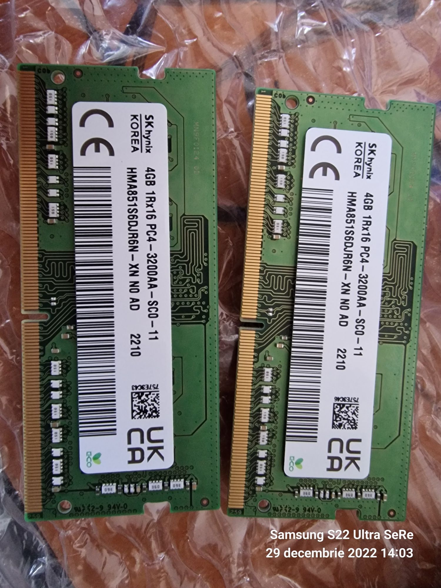 Vând kit memorie laptop Hynxin 2x4GB DDR4 3200MHZ  laptop nou