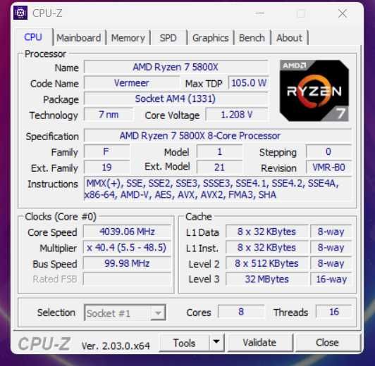 К-т дъно процесор рам ryzen 7 5800x 32gb ddr4 msi x570