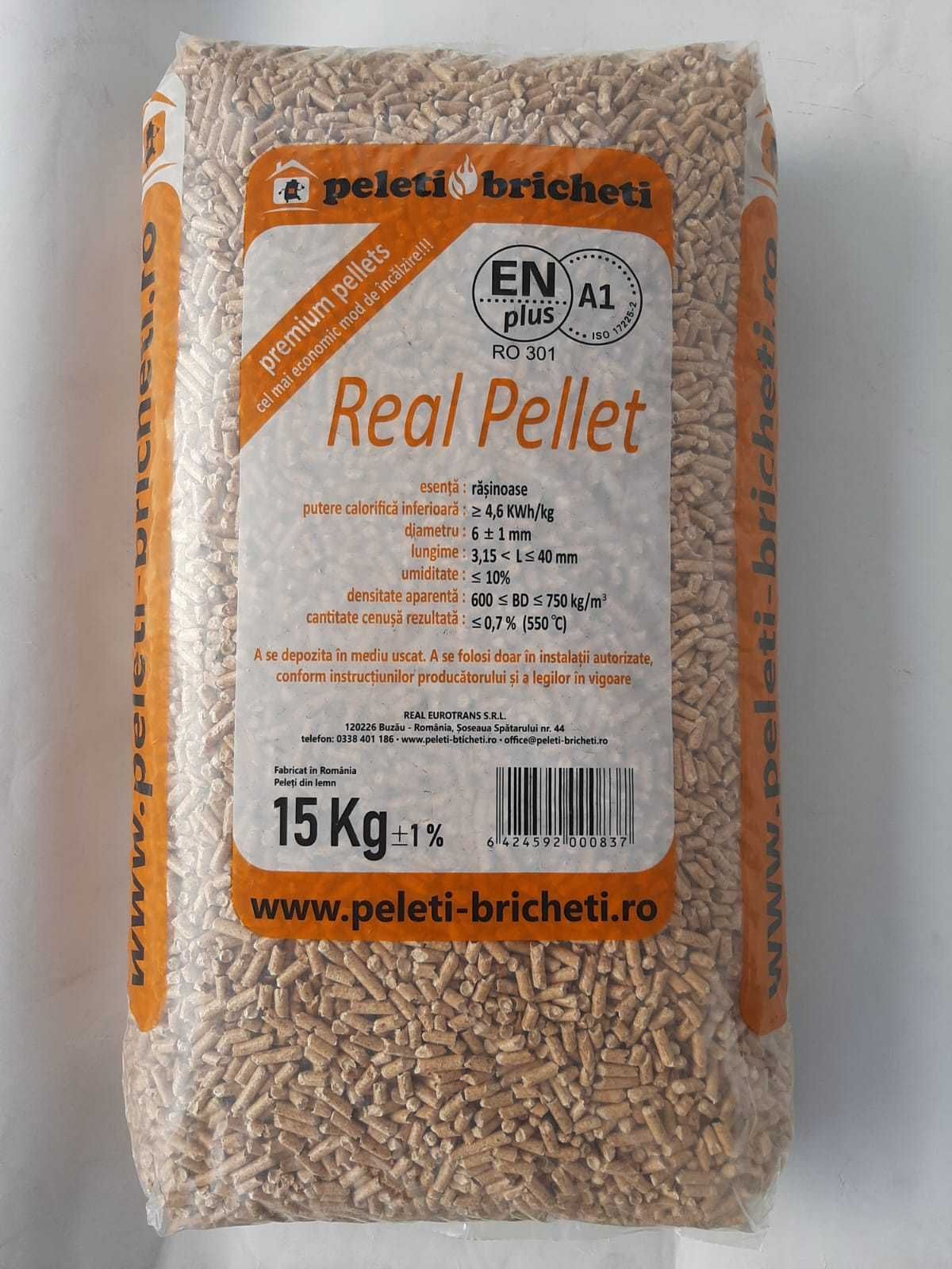 Peleti rasinoase cal.A1- Real Pellet - 20,95 lei/sac