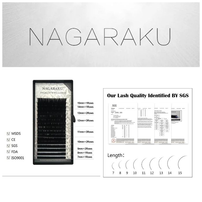 НАМАЛЕНИЕ до - 30% Nagaraku ®️ мигли миглопластика C, D, L,LC, YY, W..
