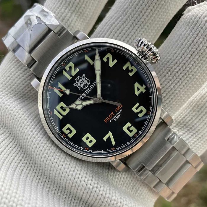 Steeldive SD1903 Pilot 47 mm Diver 20 ATM Automatic Seiko NH35