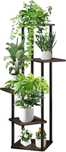 Etajeră plante, 5 nivele, lemn + metal, negru si natur