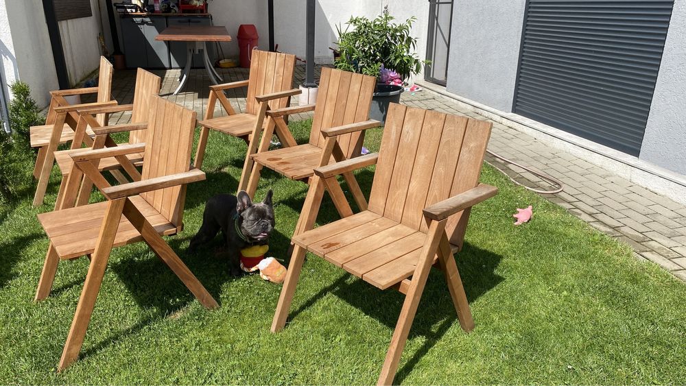 scaune din  lemn pentru terasa
