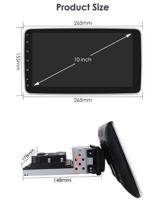 BLACK FRIDAY- Navigatie Android 15 1Din Universala 10 Inch Carplay 4GB