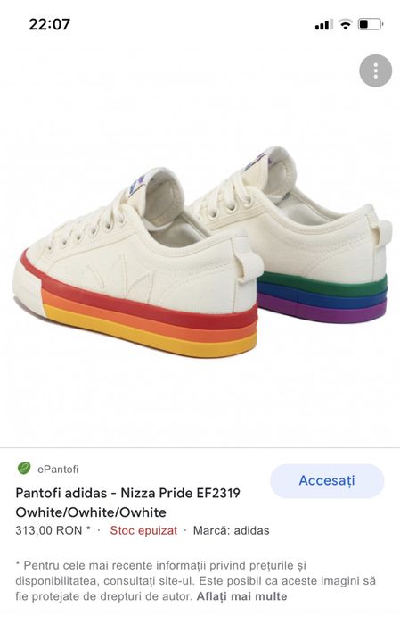 Pantofi/tenisi adidas Nizza Pride EF2319 Owhite