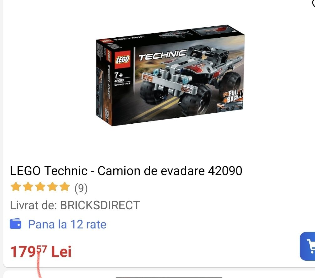 Lego tehnic camion de evadare și urmărirea politiei