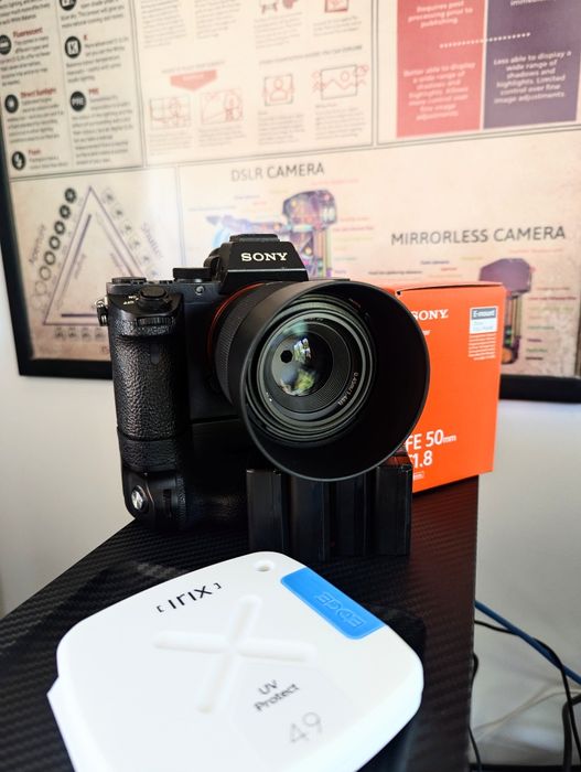 Sony A7 II inclus obiectiv 50mm f1.8 fe + grip + filtru UV + 4 baterii
