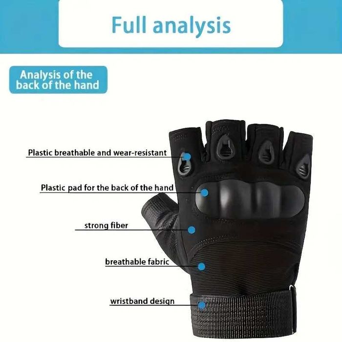 Manusi tactice fara degete pt Vanatoare, Airsoft, Moto ATV, Ciclism