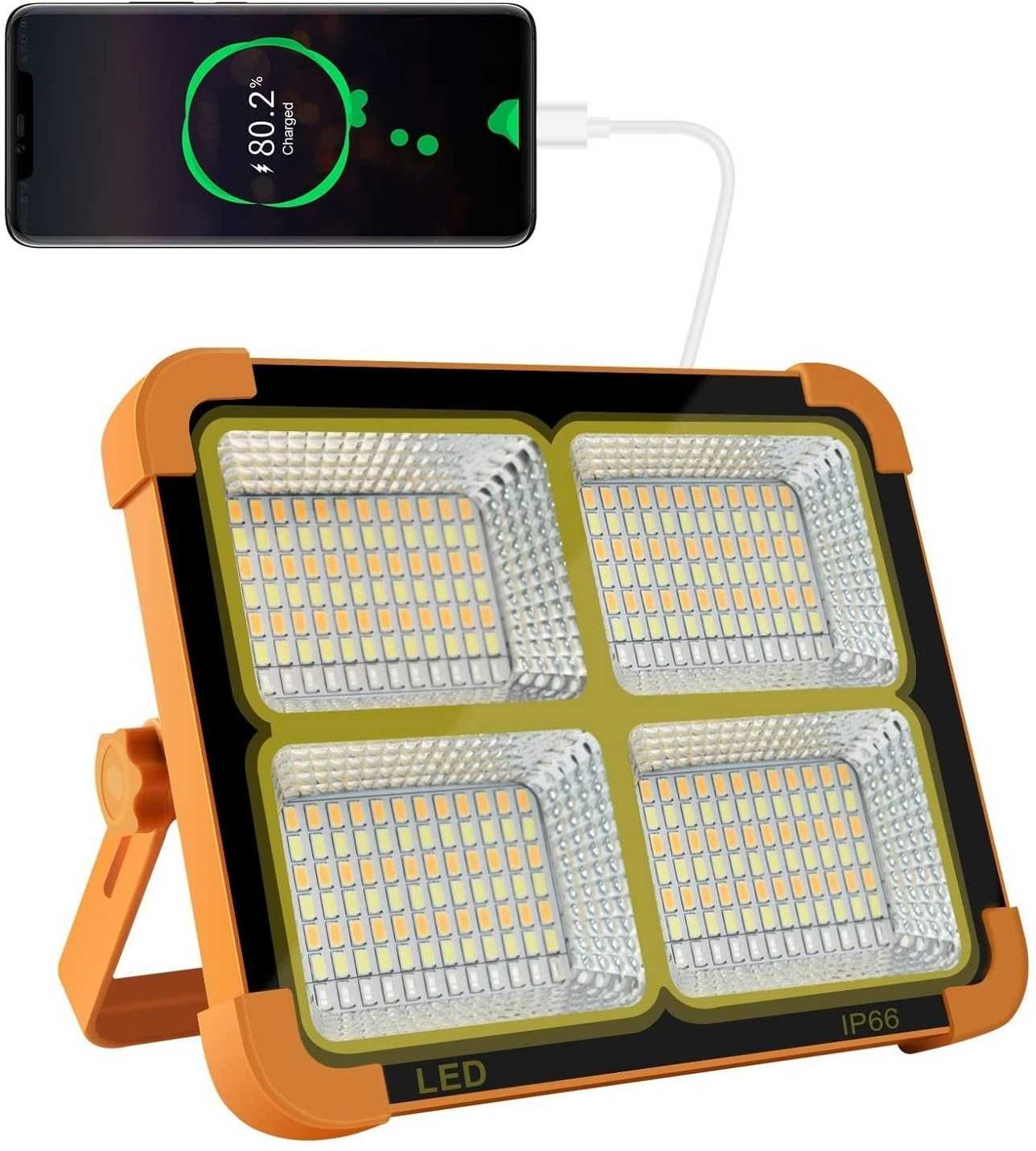 Lampa proiector solar portabil 300w camping pescuit foisor rulote etc