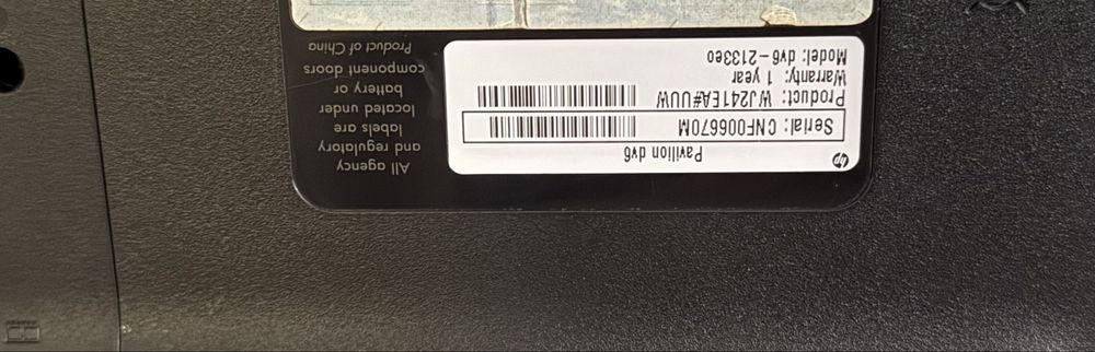 Vand laptop HP pavilion dv6