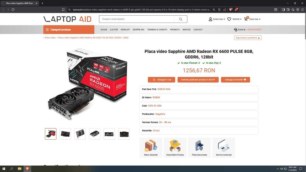 Unitate PC AMD Ryzen 7 3700X 32GB DDR4 3200MHz RX 6600 8GB GDDR6