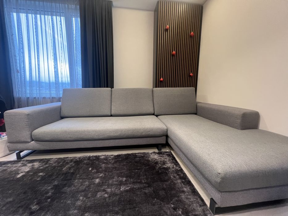 Сив ъглов диван неразтегателен