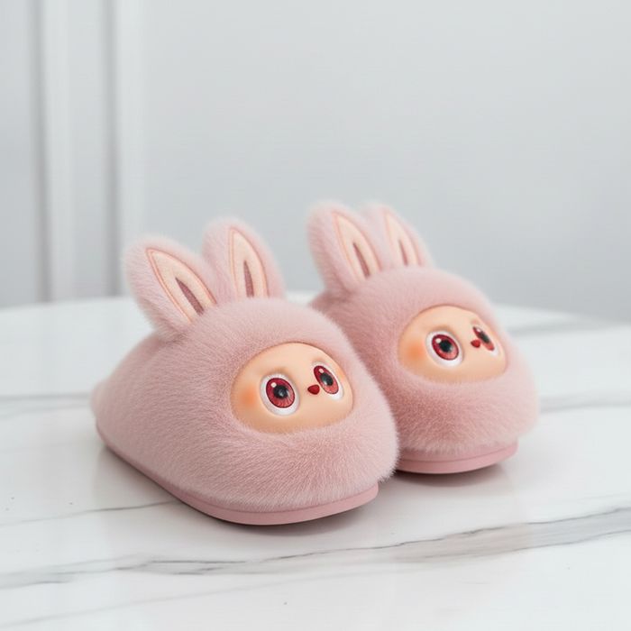 Детские тапочки, лабубу, шерстяные,