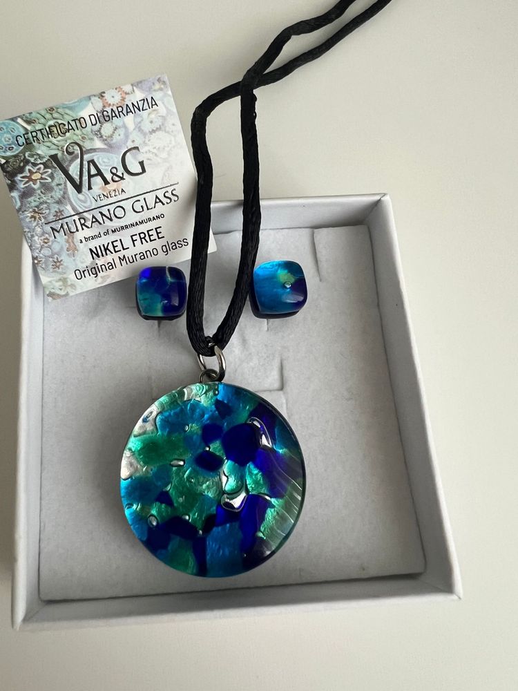 Vand set colier piatra murano