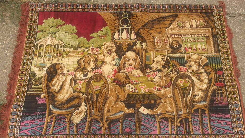 Carpeta Cainii jucand Poker
