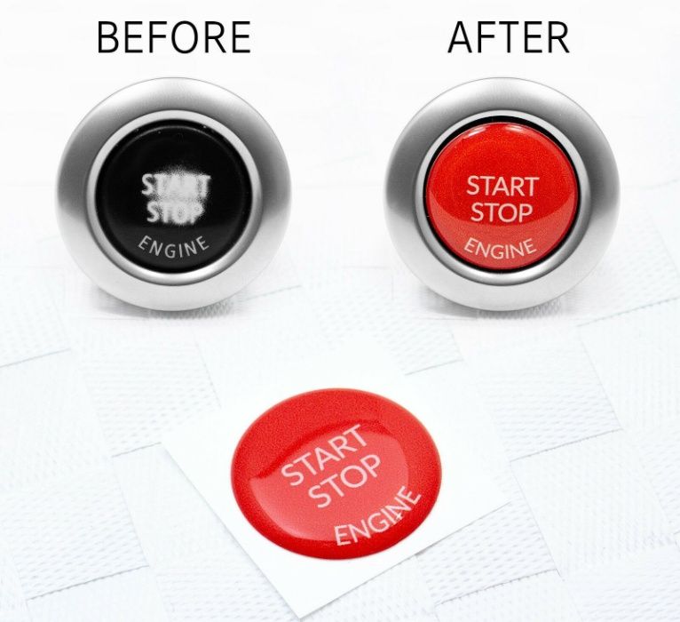 3D Stickere buton Start Stop BMW Rosu E60/1 E70/1 E84 E87 E90/91 E92/3