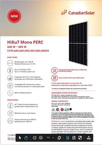 Panouri fotovoltaice/solare 665 Wp Mono Canadian Solar