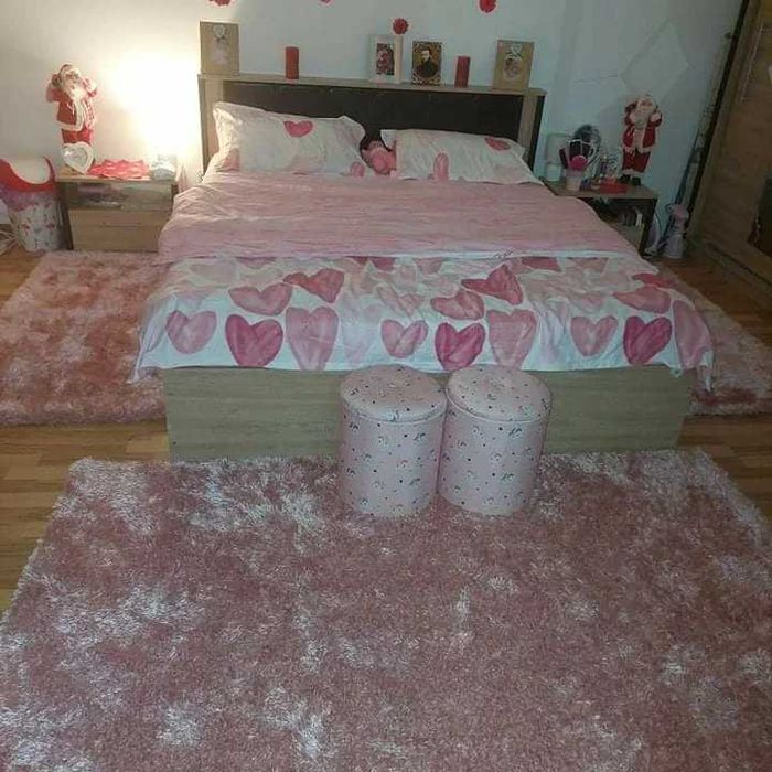 Covor roz din matase 80x150 si 70x100