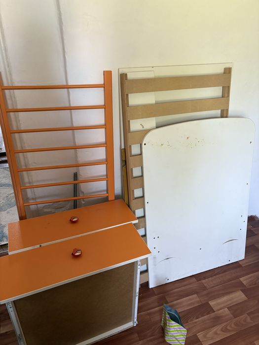 Манежка детская, кровать, детская кровать, с матрасом, манеж