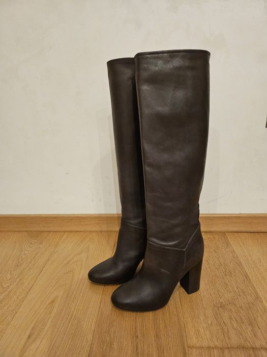 испански високи ботуши естествена кожа 38