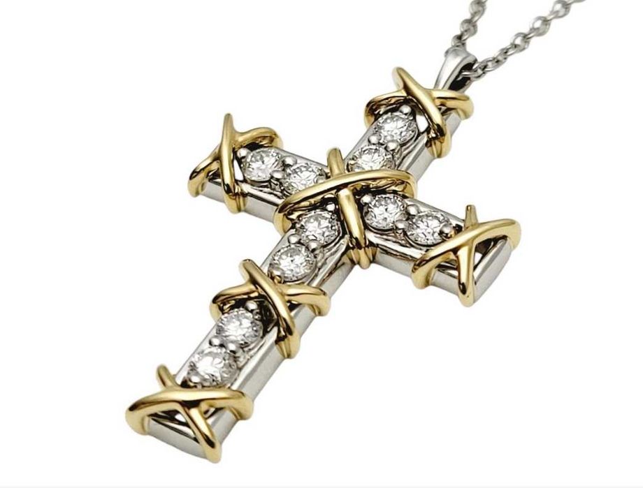 Tiffany & Co оригинален кръст колие