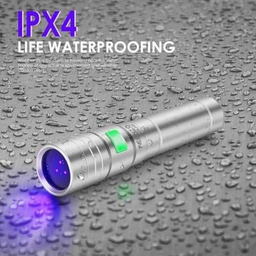 Нов Компактен, мощен, USB зареждане Черна светлина 365nm UV фенер