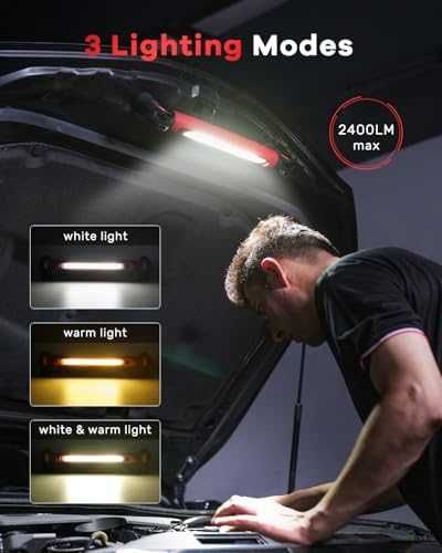 Магнитна LED лампа за ремонт гараж кола къмпинг аварии 4400mA 3 режима