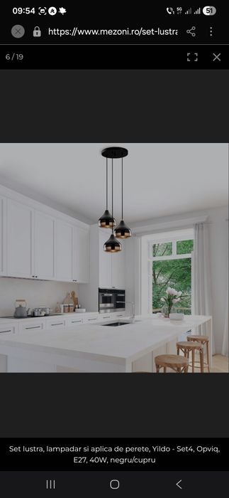 Vand lustra negru cupru