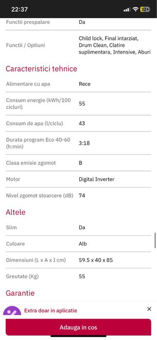Masina de spalat rufe Samsung 6 kg