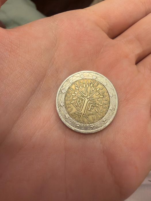 Евро монета 2001 г. Франция Изключително запазен екземпляр