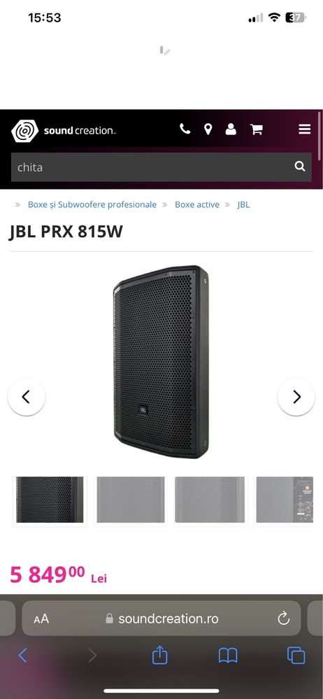 Boxe active JBL Prx815w noi