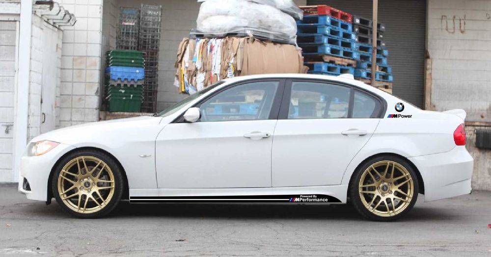 Stickere autocolante BMW M Performance / Power praguri, parasolar