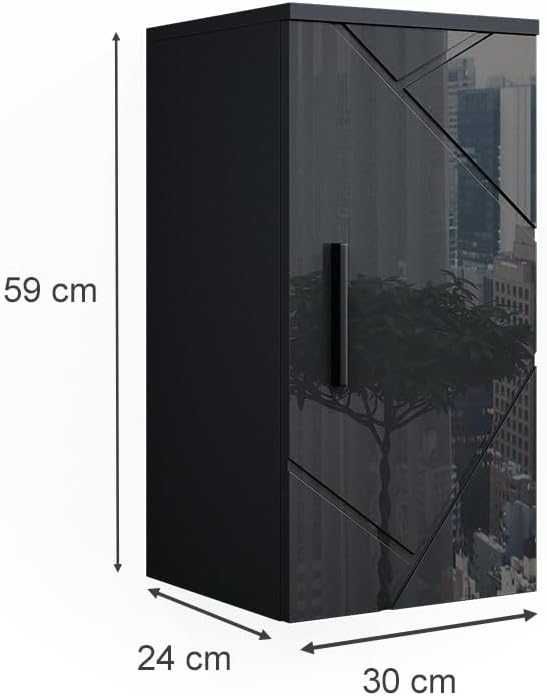Шкаф за баня Vicco Irma висок гланц антрацит 30 x 59 см