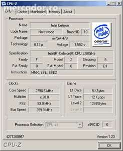 procesor Intel Celeron 4 CPU 2800 Mhz