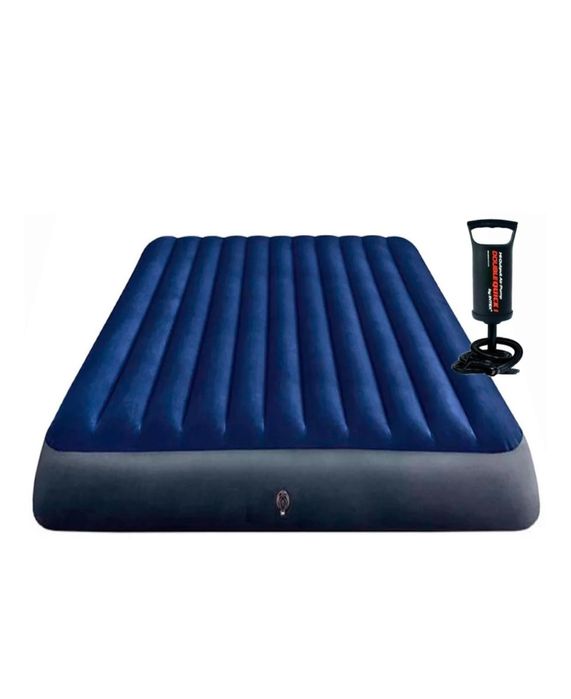 Надувной матрас двуспальный 183х203* 25 см с подголовником Intex 64755