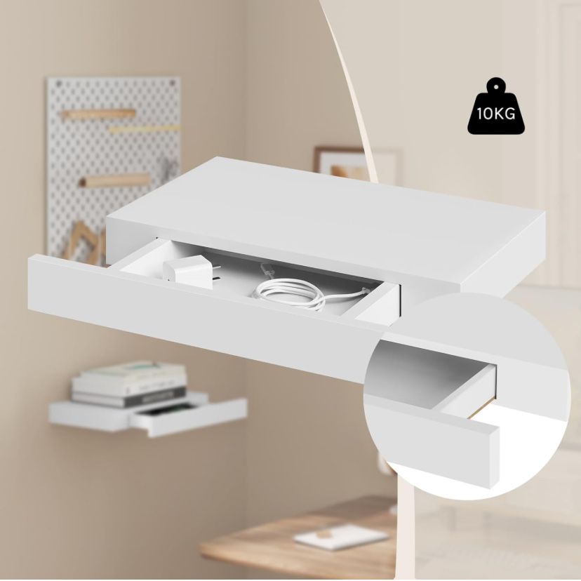 Стенен рафт с чекмедже MDF