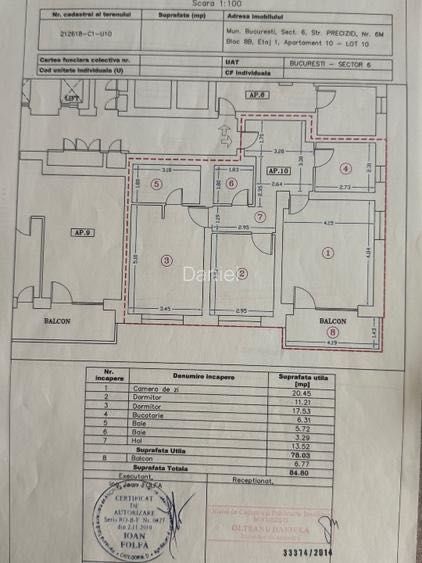 Vând apartament 3 camere în Ten Bloks