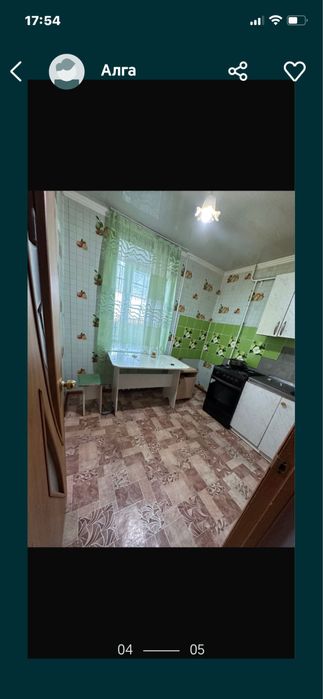 Сдам в городе Алга,  1 комн.кв.в 7ом доме 4 микр.1-ый этаж