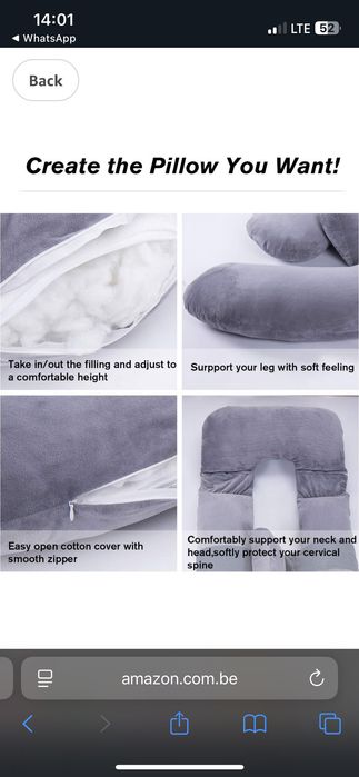 Pernă gravida mărime mare în formă de U