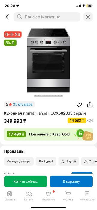 Кухонная плита Hansa серого цвета