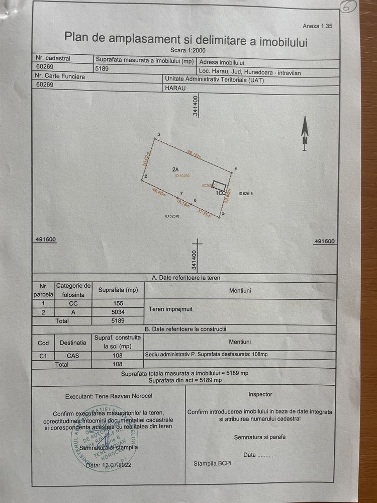 Teren si sediu administrativ spatiu producție/ construcție case