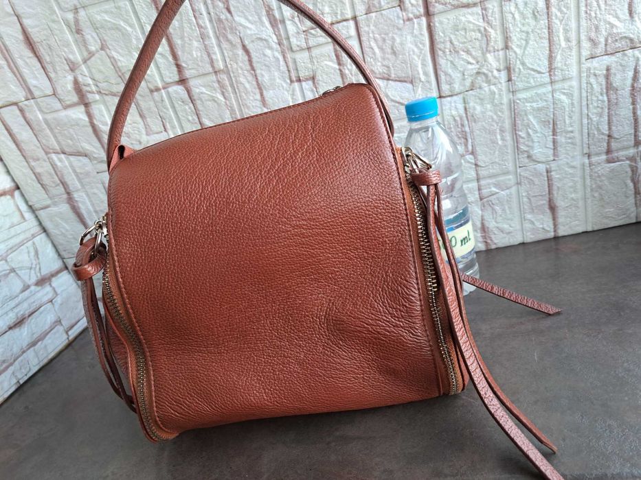 дамска чанта, кафява кожена-естествена кожа,