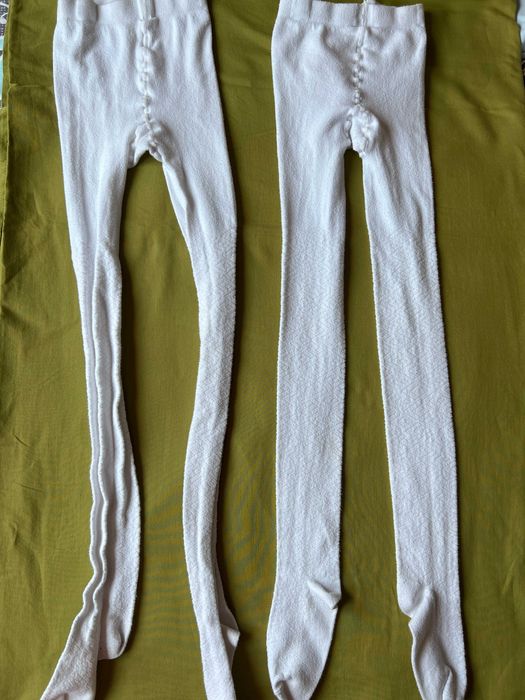 Бели дебели чорапогащи за момиче размер 158-164.